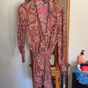 Lauren Ralph Lauren Black Label Multicolor Paisley Dress